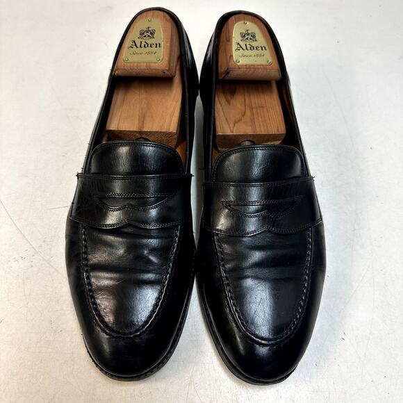 RESOLED Polo Ralph Lauren Purple Label Penny Loafer Bench Made in Italy 10 D main image 7